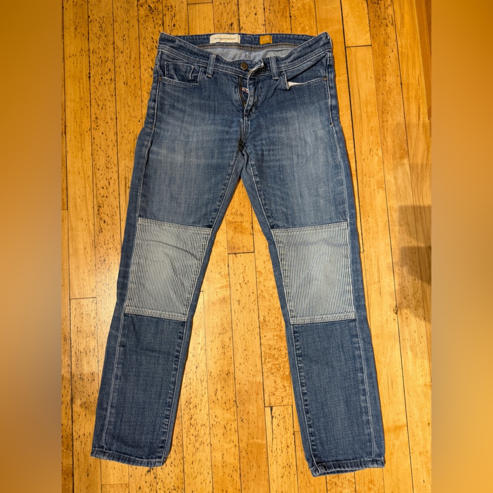 Pilcro and the Letterpress Blue Jeans with Patchwork